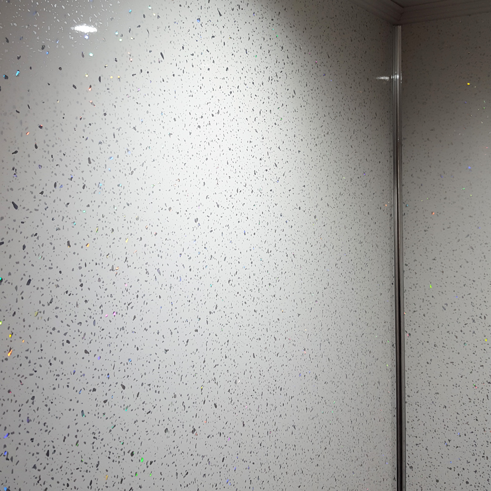 Aquamax White Sparkle Shower Panel Shower Wall Panels
