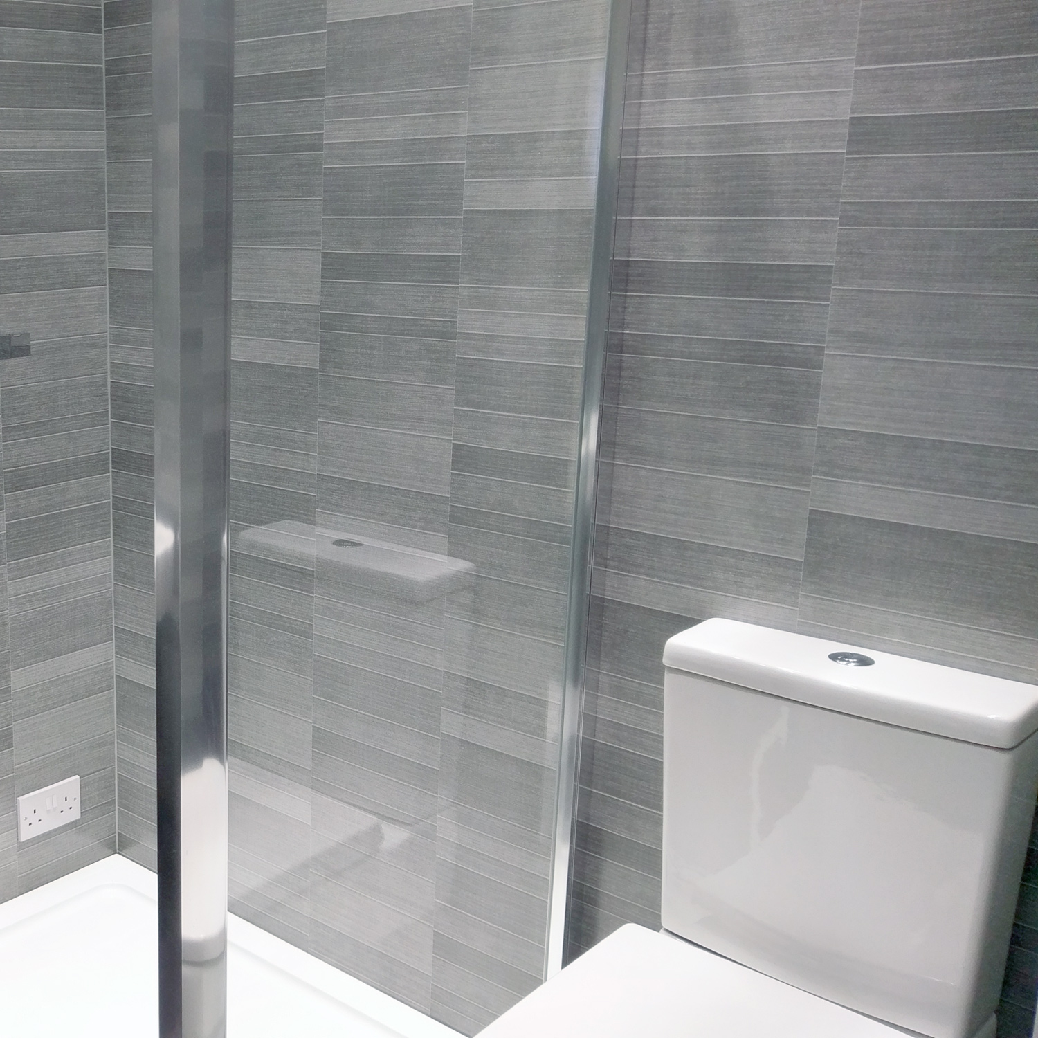 Light Grey Small Tile Pvc Wall Panels, Tiled Panels Bathroom