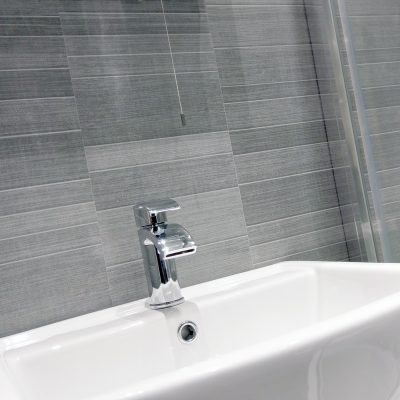 Light Grey Small Tile PVC Wall Panels with Sink