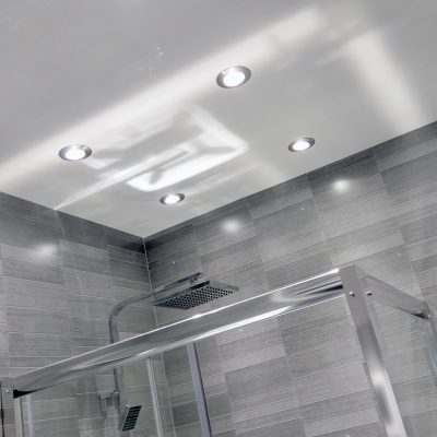Light Grey Small Tile PVC Wall Panels with Showing Ceiling